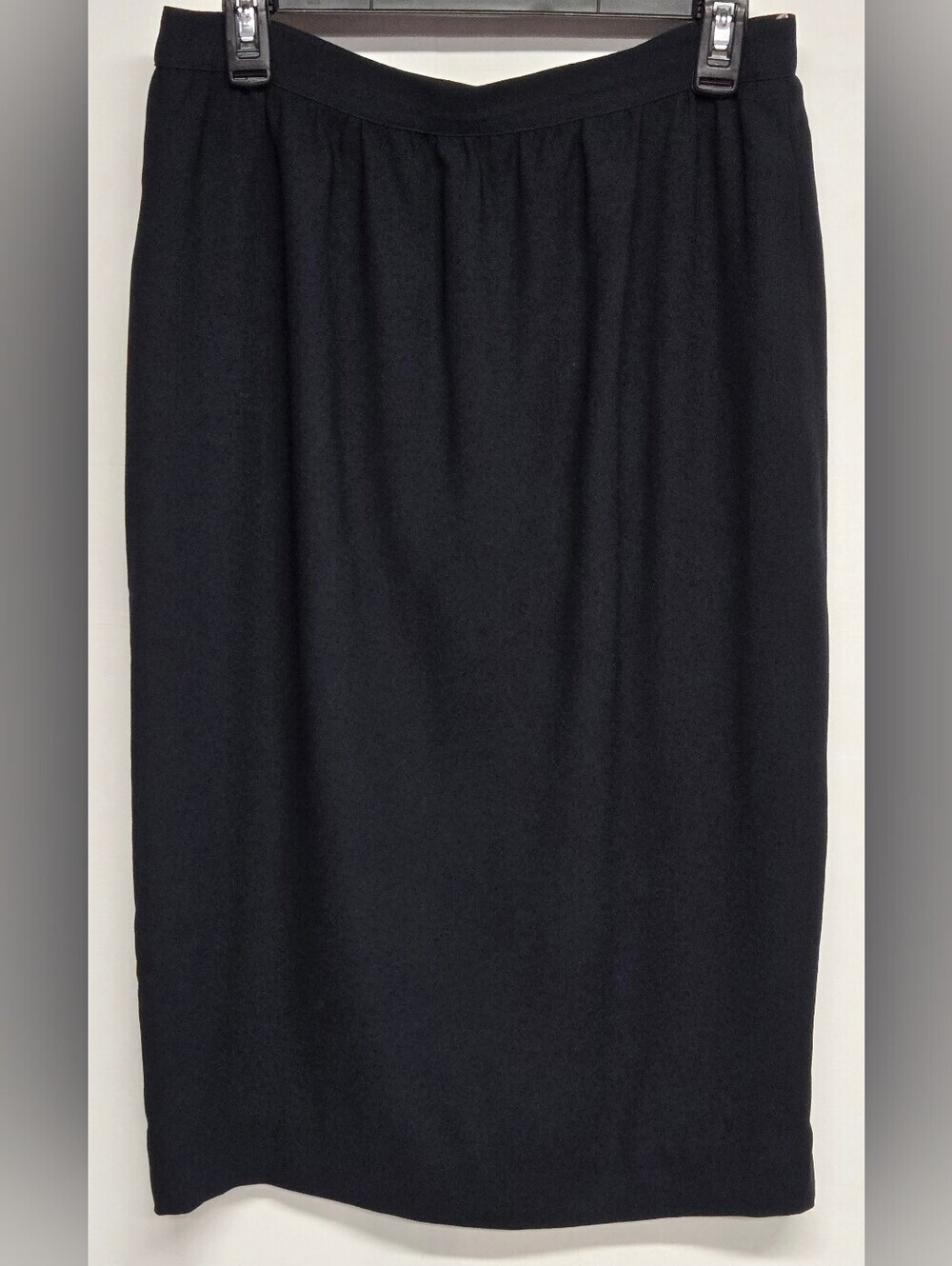 Liz Claiborne 12 Black Midi Skirt Vintage Business Office Professional Corporate